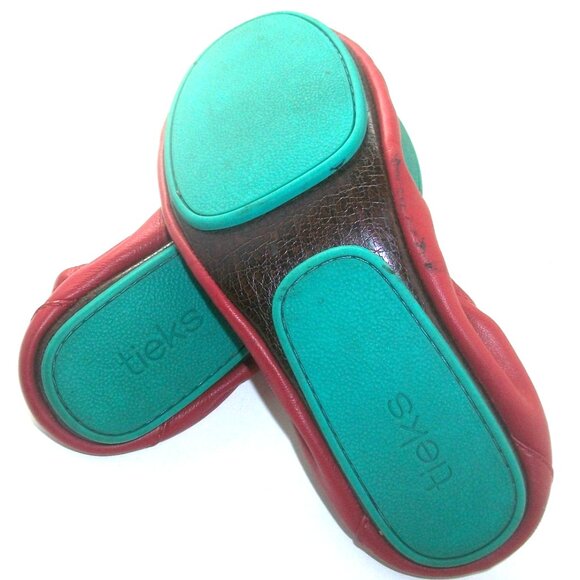Tieks by Gavrieli Cardinal Red Nappa Leather Folding Comfort Ballet Flats - Picture 9 of 10